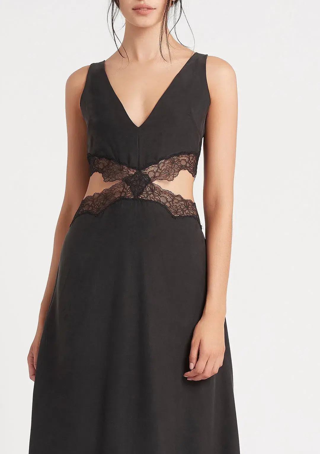 Sir the Label Alma Silk Cut Out Dress Black Size 3 / AU 12  - Image 5
