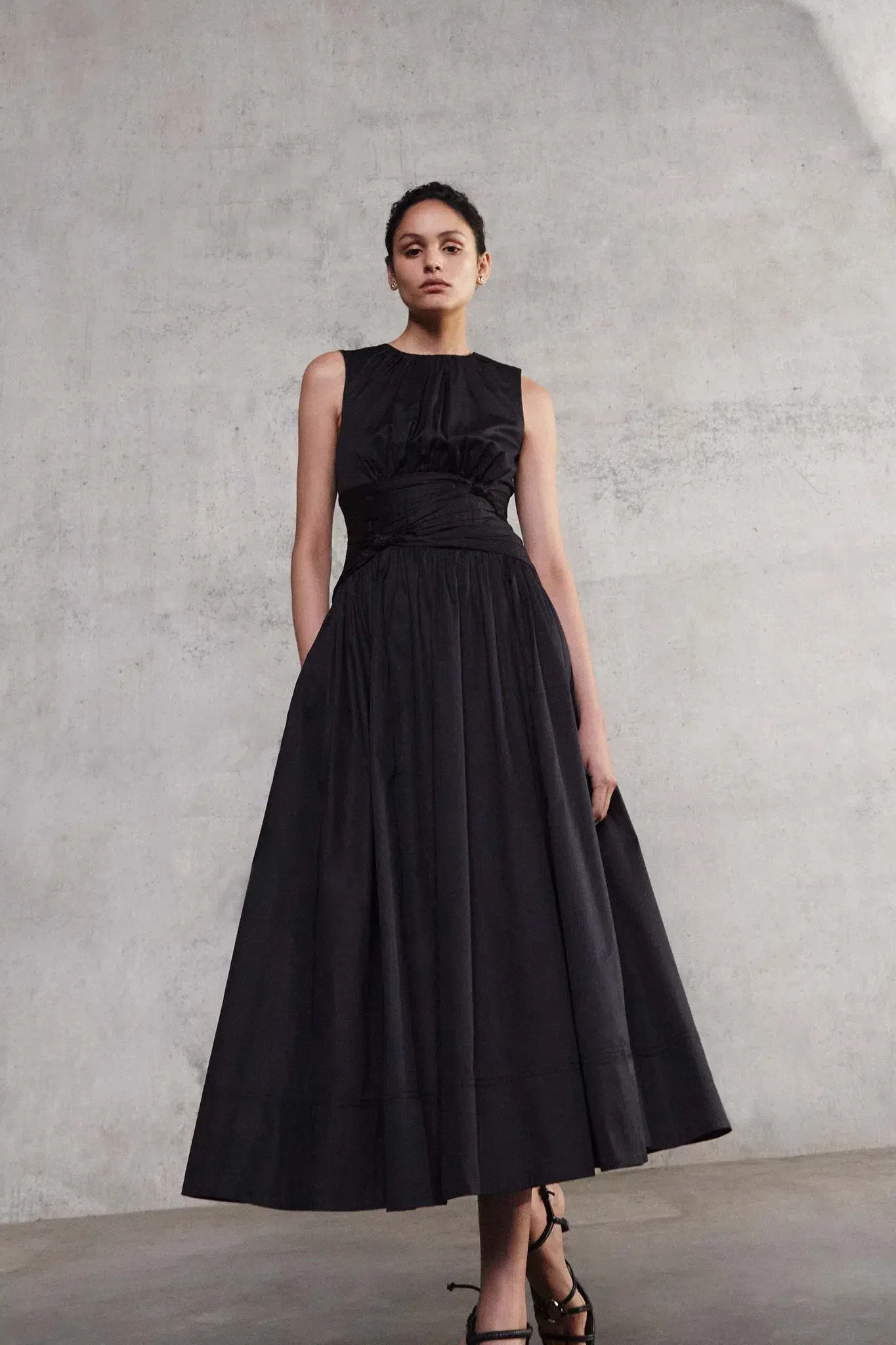 Aje Agatha Knot Waist Midi Dress Black Size 12 - Image 1