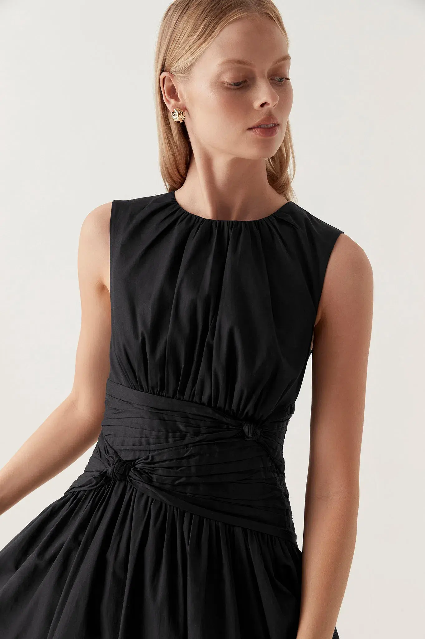 Aje Agatha Knot Waist Midi Dress Black Size 12 - Image 4