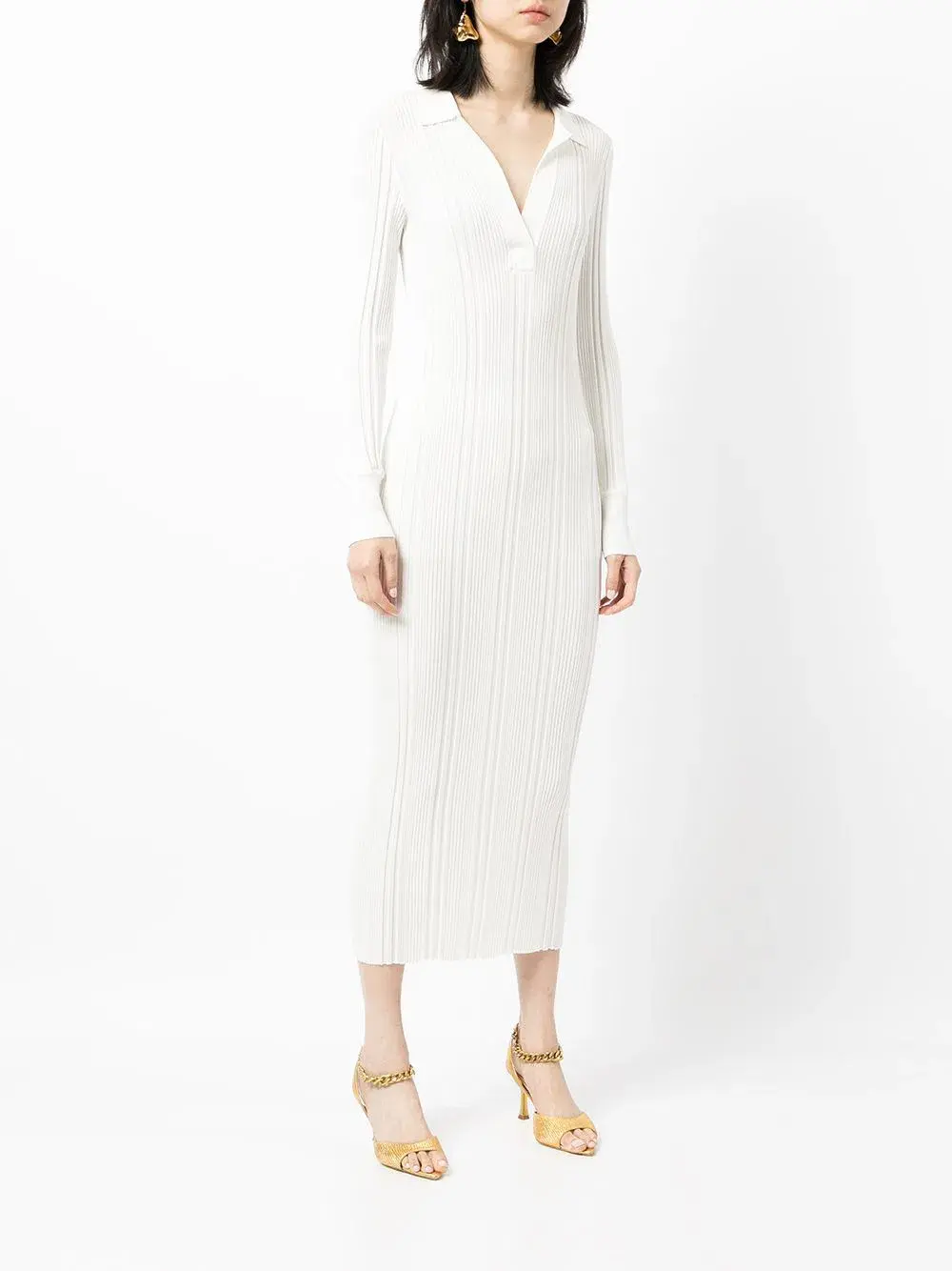 Manning Cartell Ribbed Knit Polo Dress Ecru White Size XS / AU 6 - Image 1