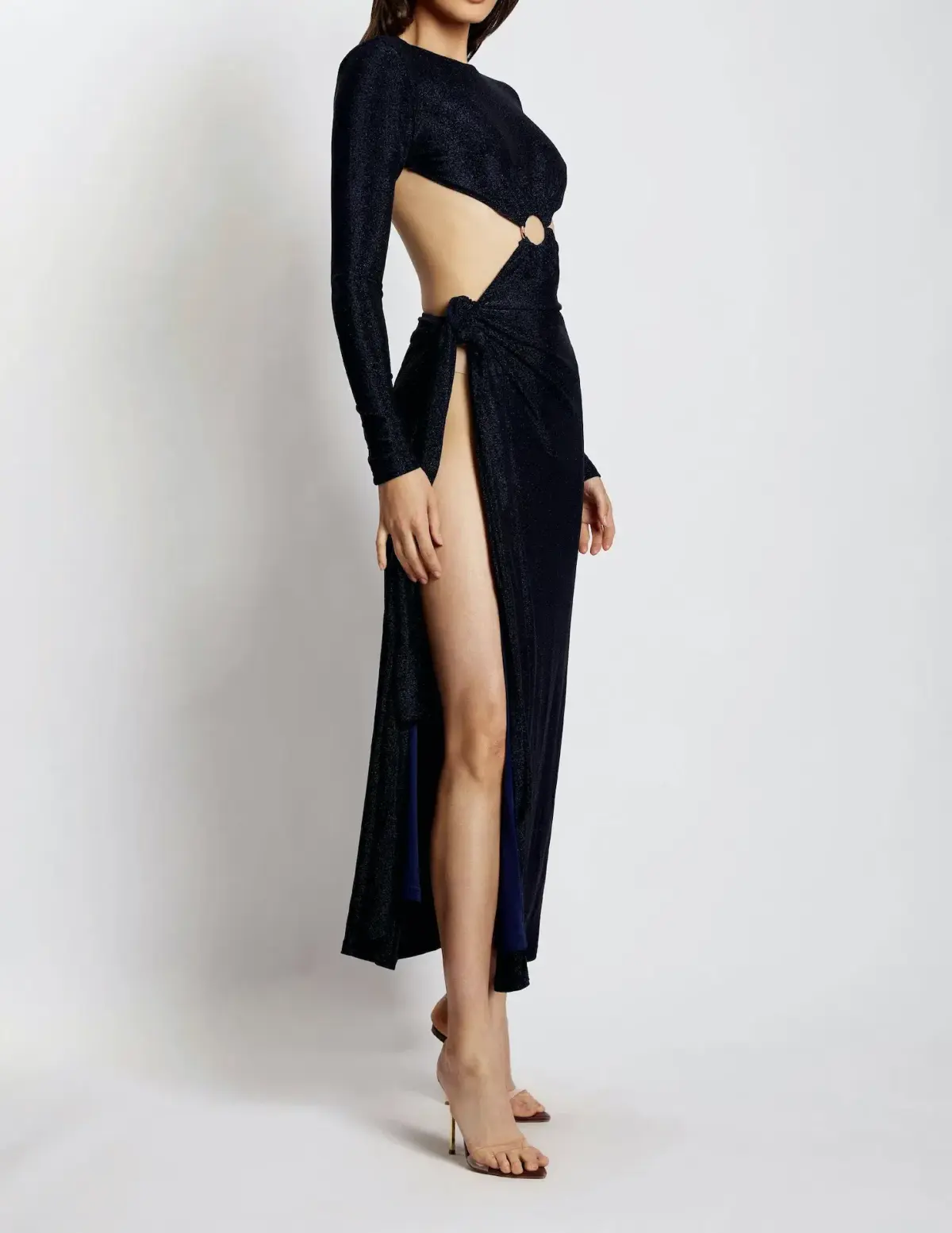 Meshki Christina Backless Dress Navy Shimmer Size S / AU 8 - Image 4