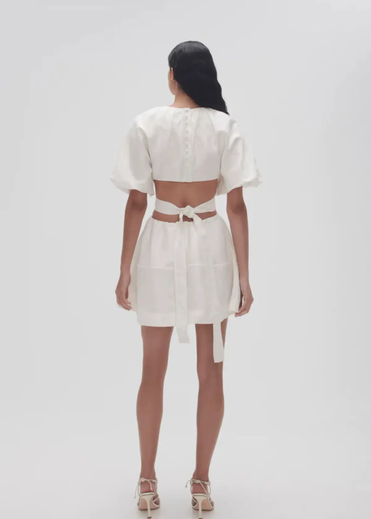 Aje Mimosa Cut Out Mini Dress Ivory Size 16 - Image 3