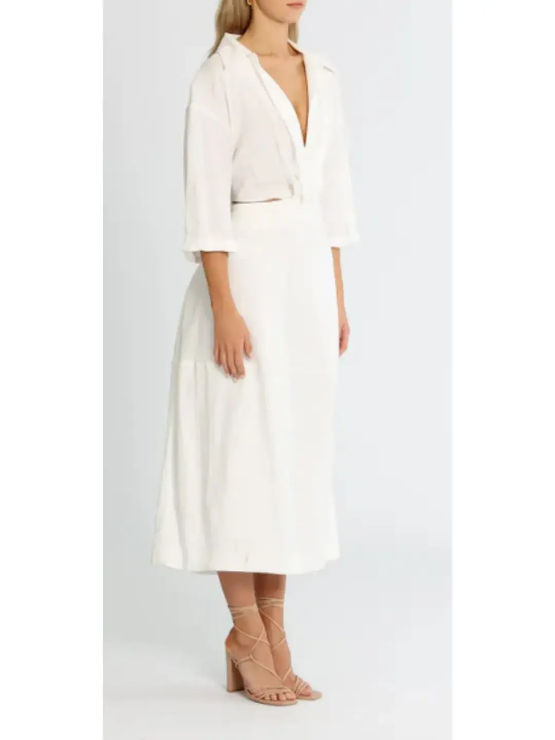 Camilla and Marc Marina Midi Dress in White Size AU 12  for rent on The Volte - main image