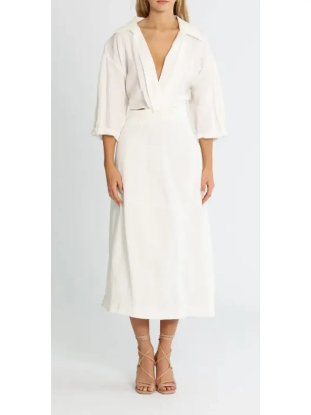 Camilla and Marc Marina Midi Dress in White Size AU 12  - Image 1