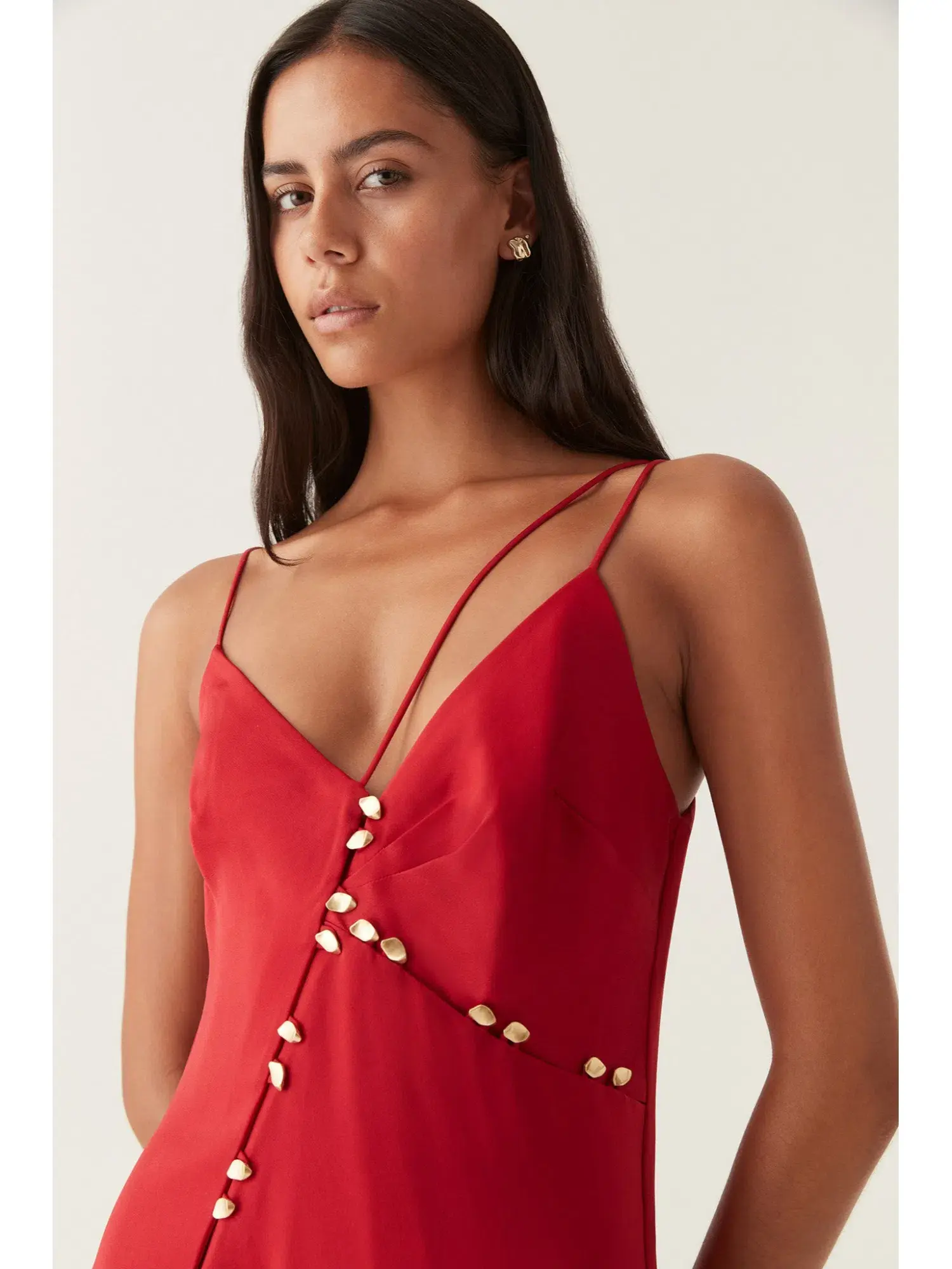 Aje Riddle Button Down Maxi Dress in Red Size AU 6 - Image 3