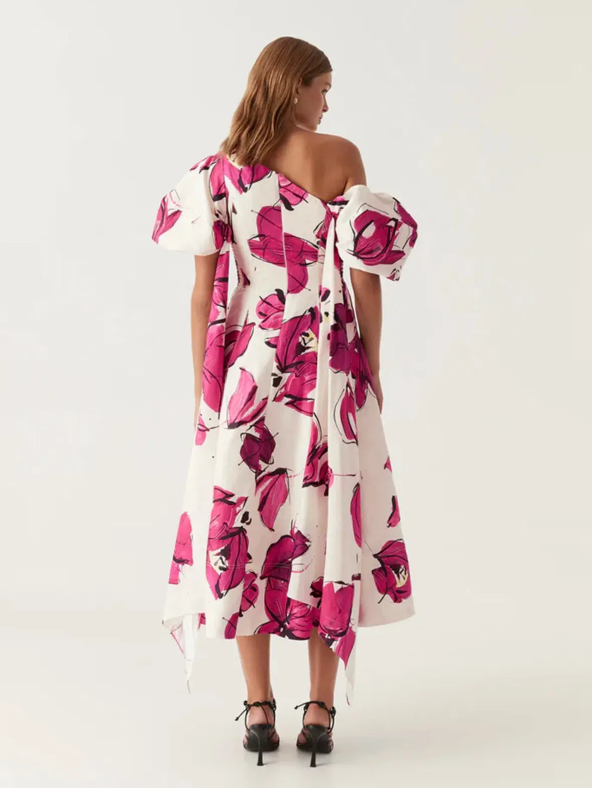 Aje Tulip Sleeve Midi Dress Falling Florals Size AU 8 - Image 2