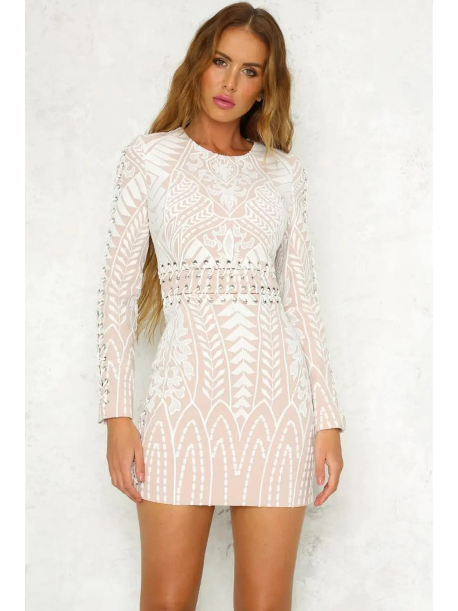 Mossman Secret Garden Dress Nude Size AU 8 - Image 2