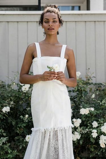 Steele Sutton Denim Midi Dress White Size 8 - Image 2