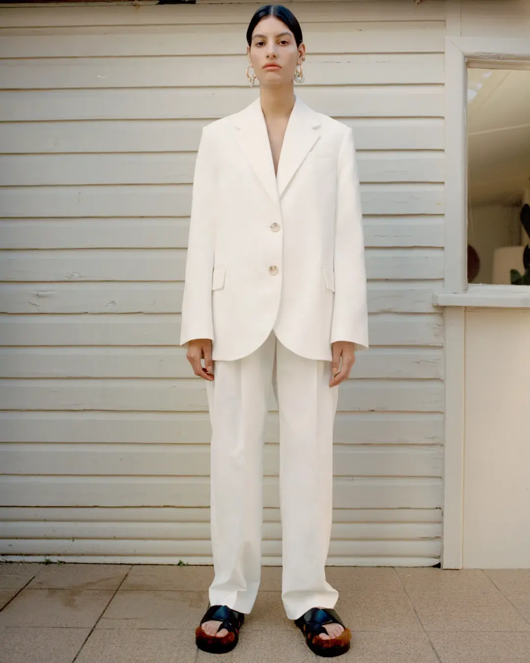 Camilla & Marc Raleigh Two-Piece Suit Cream Size 10  for rent on The Volte - main image