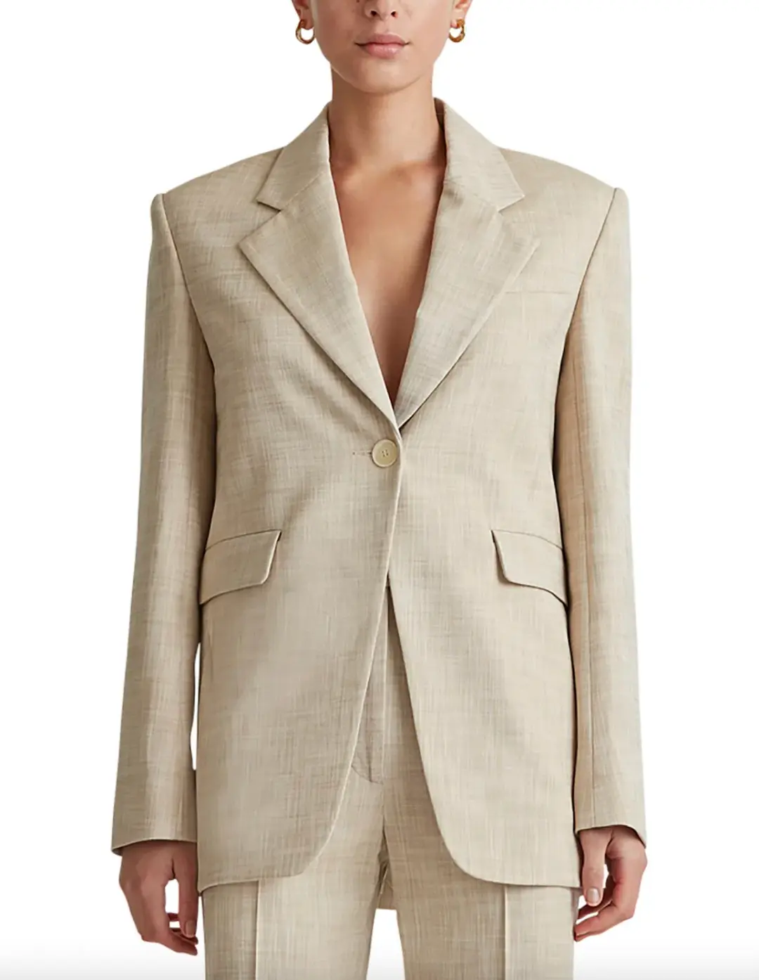 Camilla & Marc Abrera Two-Piece Suit Beige Size 8 for rent on The Volte - main image