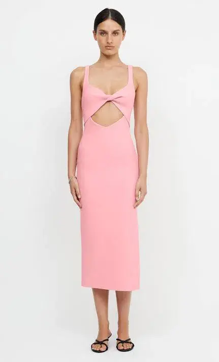 Bec & Bridge Joelle Midi Dress Pink Size 14 - Image 3