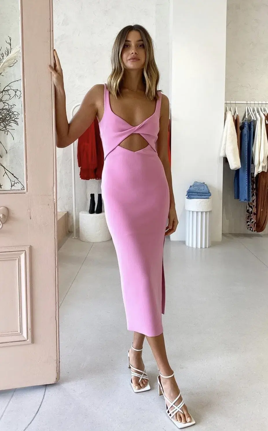 Bec & Bridge Joelle Midi Dress Pink Size 14 - Image 2