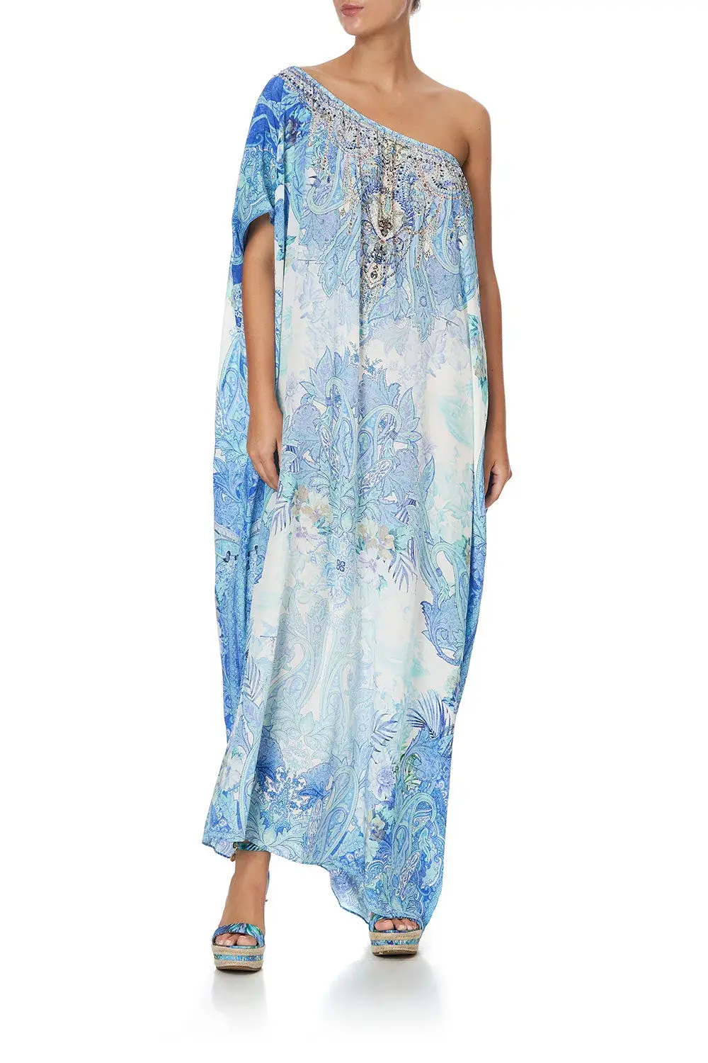 Camilla Cali Dreaming Kaftan Blue Print One Size for rent on The Volte - main image