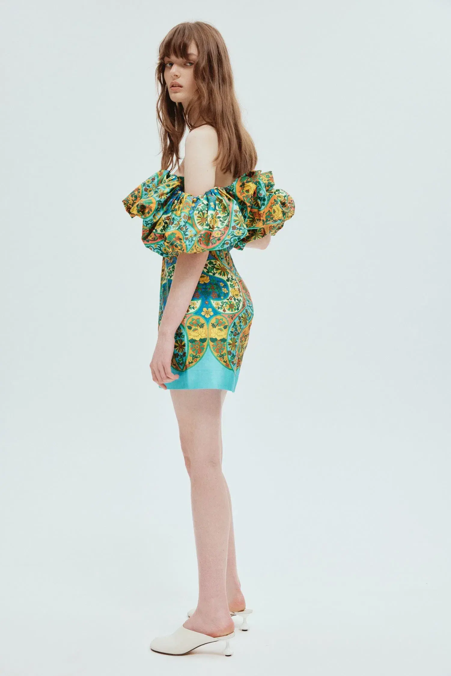 Alemais Sofie Off Shoulder Mini Dress Multi Floral Size 8  - Image 5