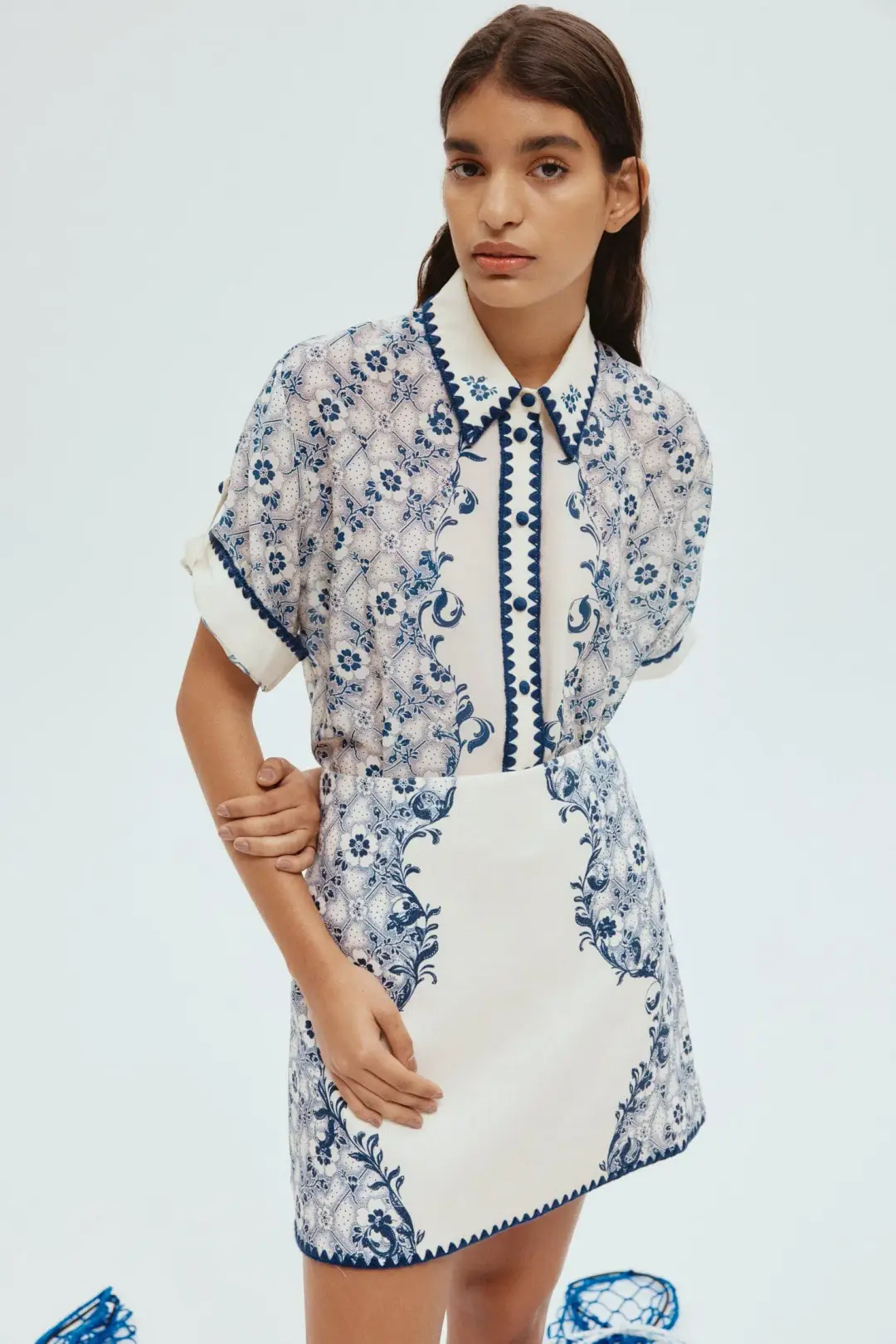 Alemais Airlie Shirt and Mini Skirt Floral Size 8  for rent on The Volte - main image