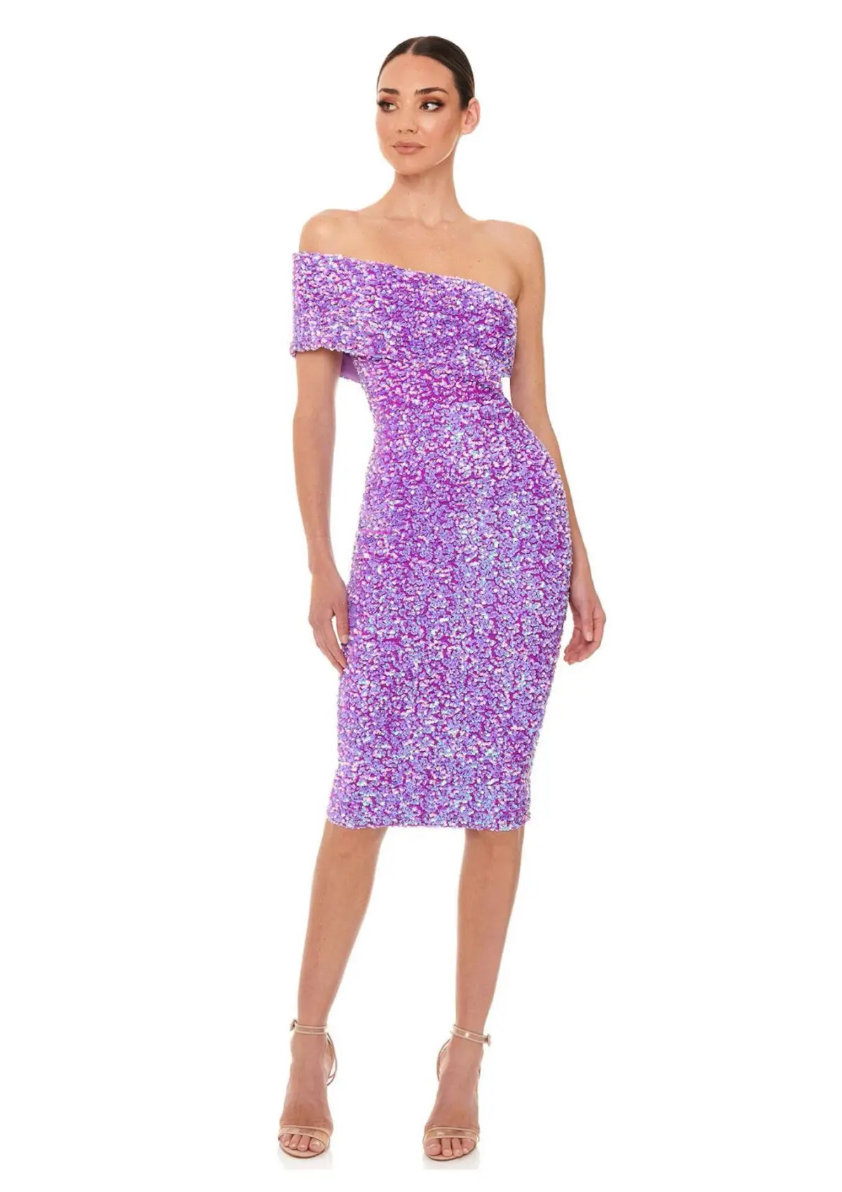 Eliya The Label Alyssa Midi Dress Purple Sequin Size XS / AU 6 - Image 1