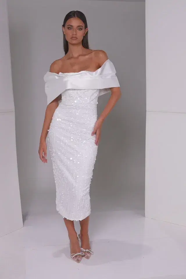 Eliya The Label Tanya Midi Dress White Size S / AU 8 - Image 3