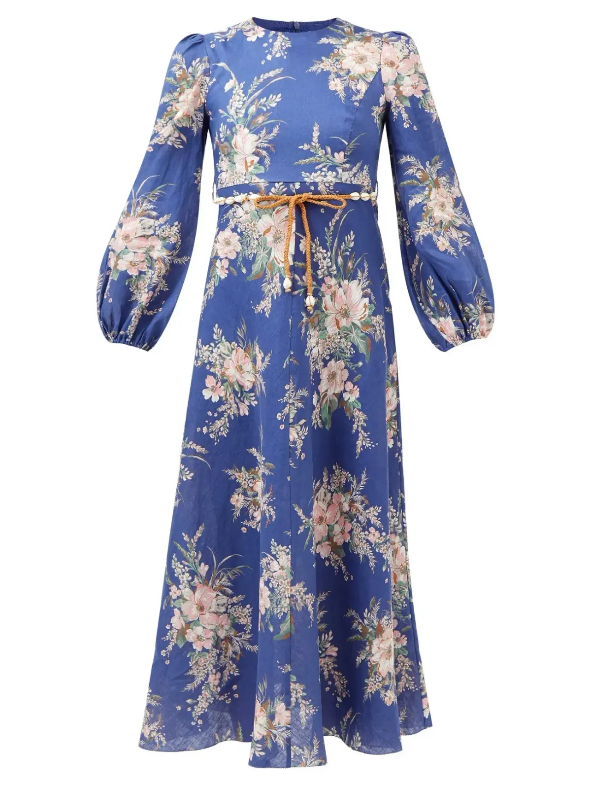 Zimmermann Moonshine Floral Linen Maxi Dress Blue Size 1 / AU 10 - Image 6