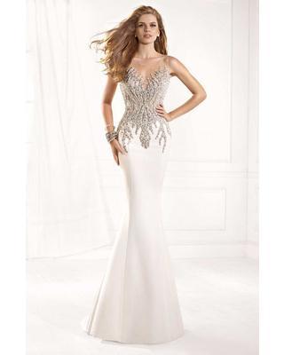 Tarik Ediz - 93029 Artisan Beaded Illusion Gown - Image 1