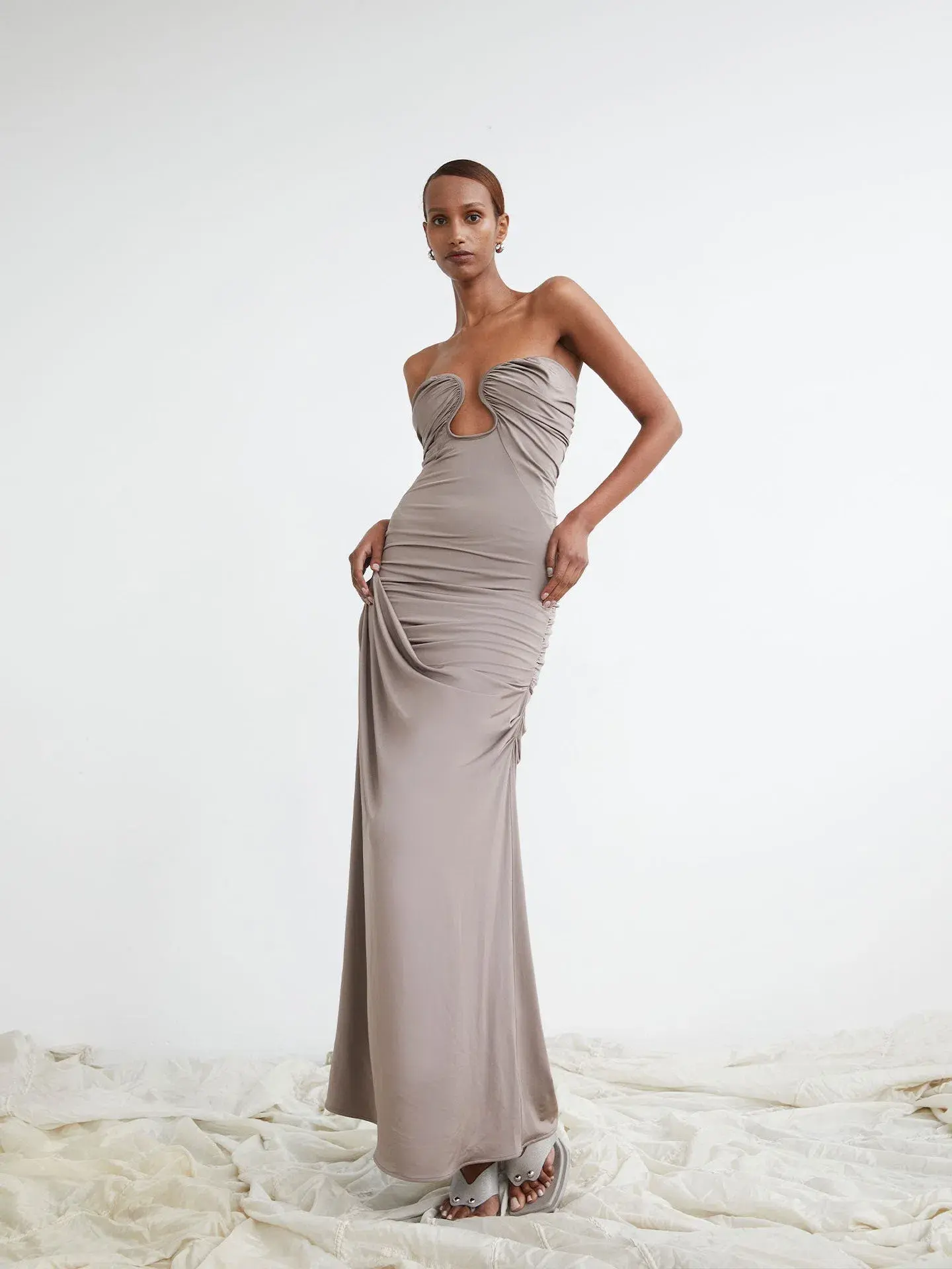 Paris Georgia Val Dress Concrete Size 6 - Image 1