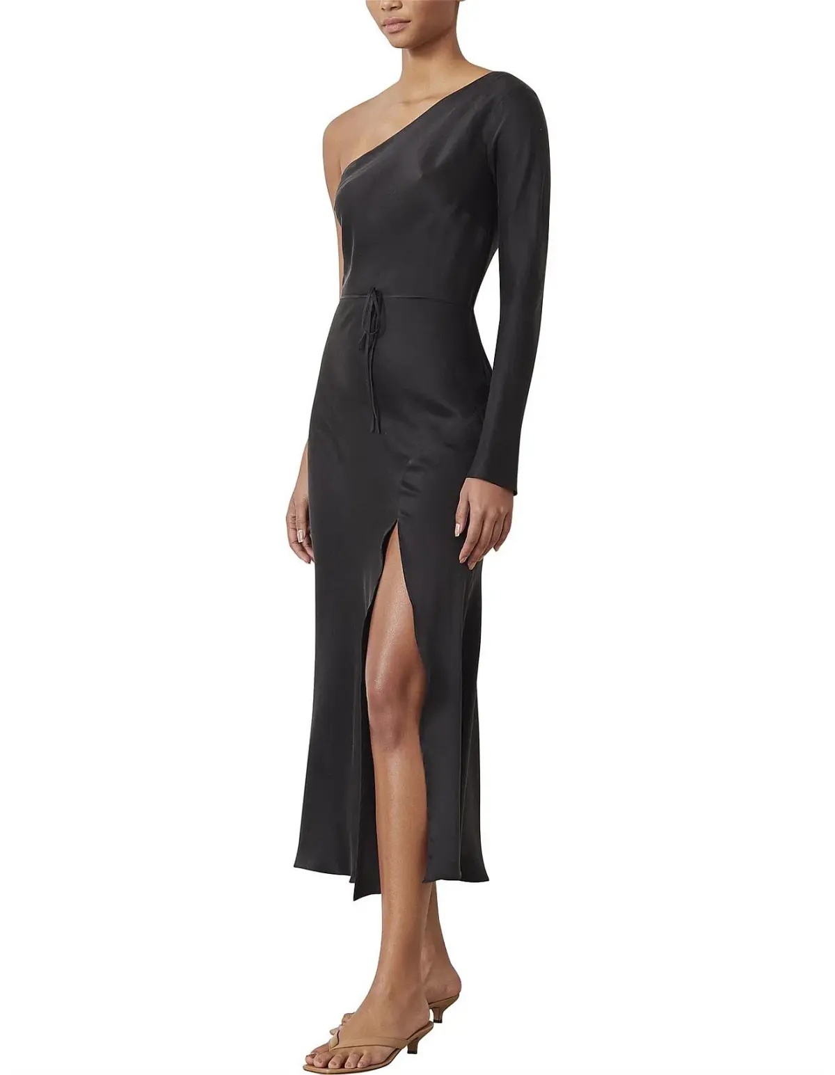 Bec & Bridge Classic Silk Asym Midi Dress Black Size 10 - Image 2