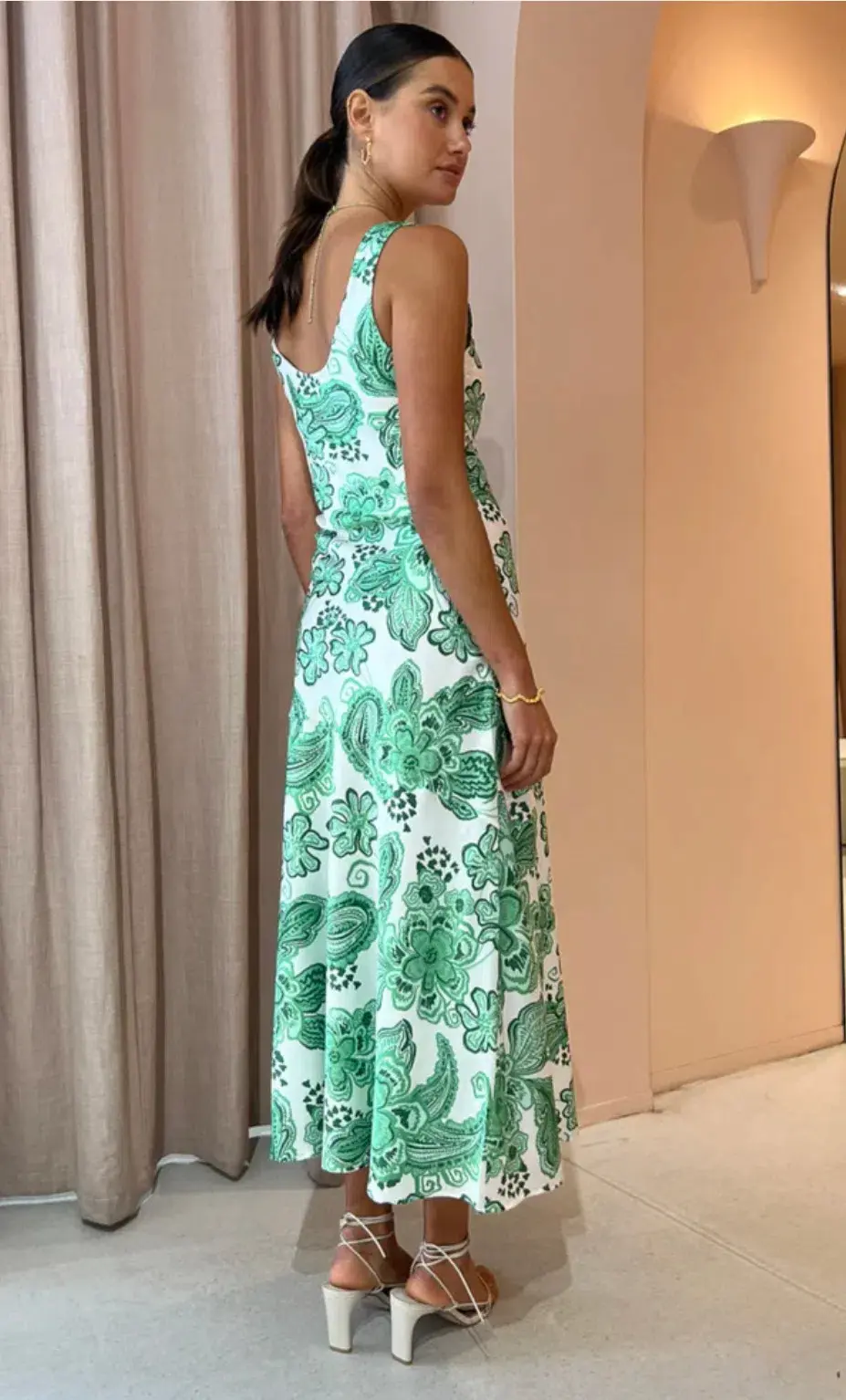 Hansen and Gretel Patricia Bias Cut Maxi Dress Greenhouse Size L / AU 12 - Image 3