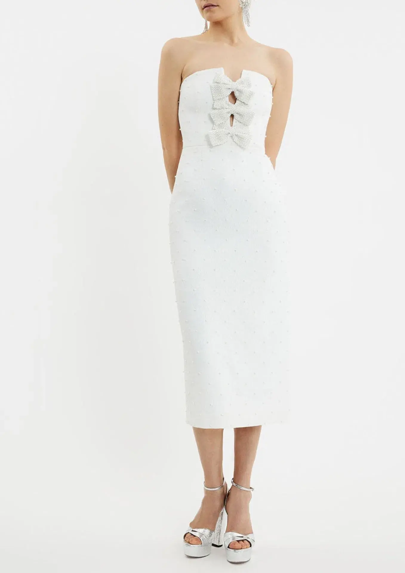 Rebecca Vallance Ophelia Midi Dress White Size 8 - Image 1