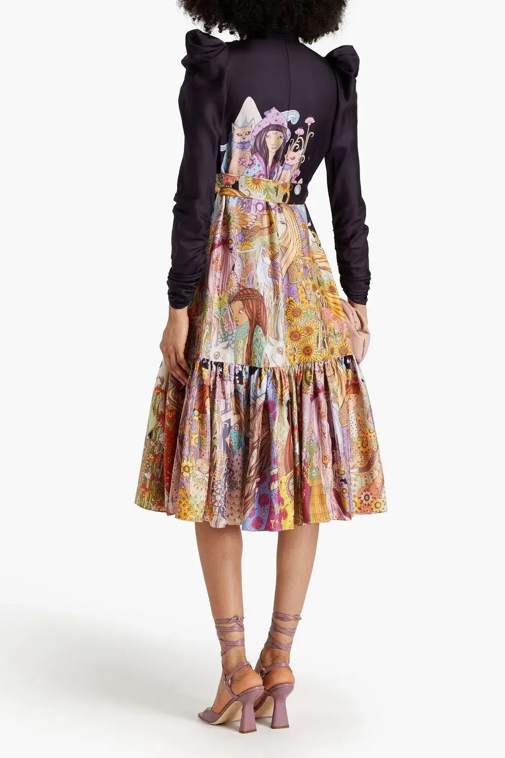 Zimmermann Celestial Gathered Frill Midi Dress Midnight Star Girls Size 0 / AU 8 - Image 2