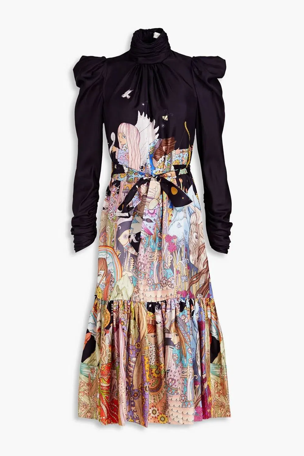 Zimmermann Celestial Gathered Frill Midi Dress Midnight Star Girls Size 0 / AU 8 - Image 3