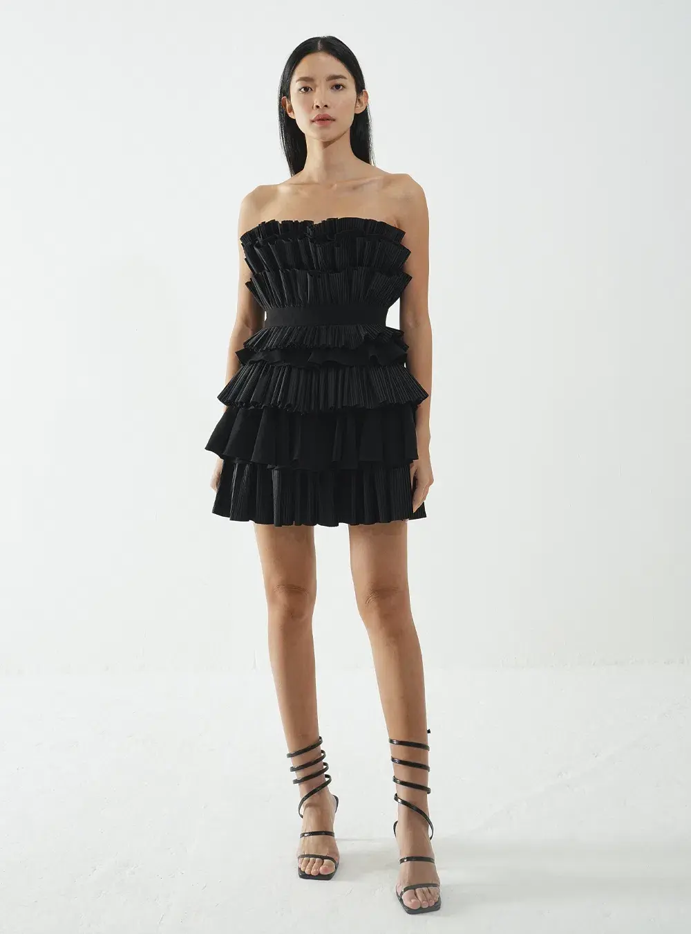 Acler Elsher Mini Dress Black Size 6 for rent on The Volte - main image