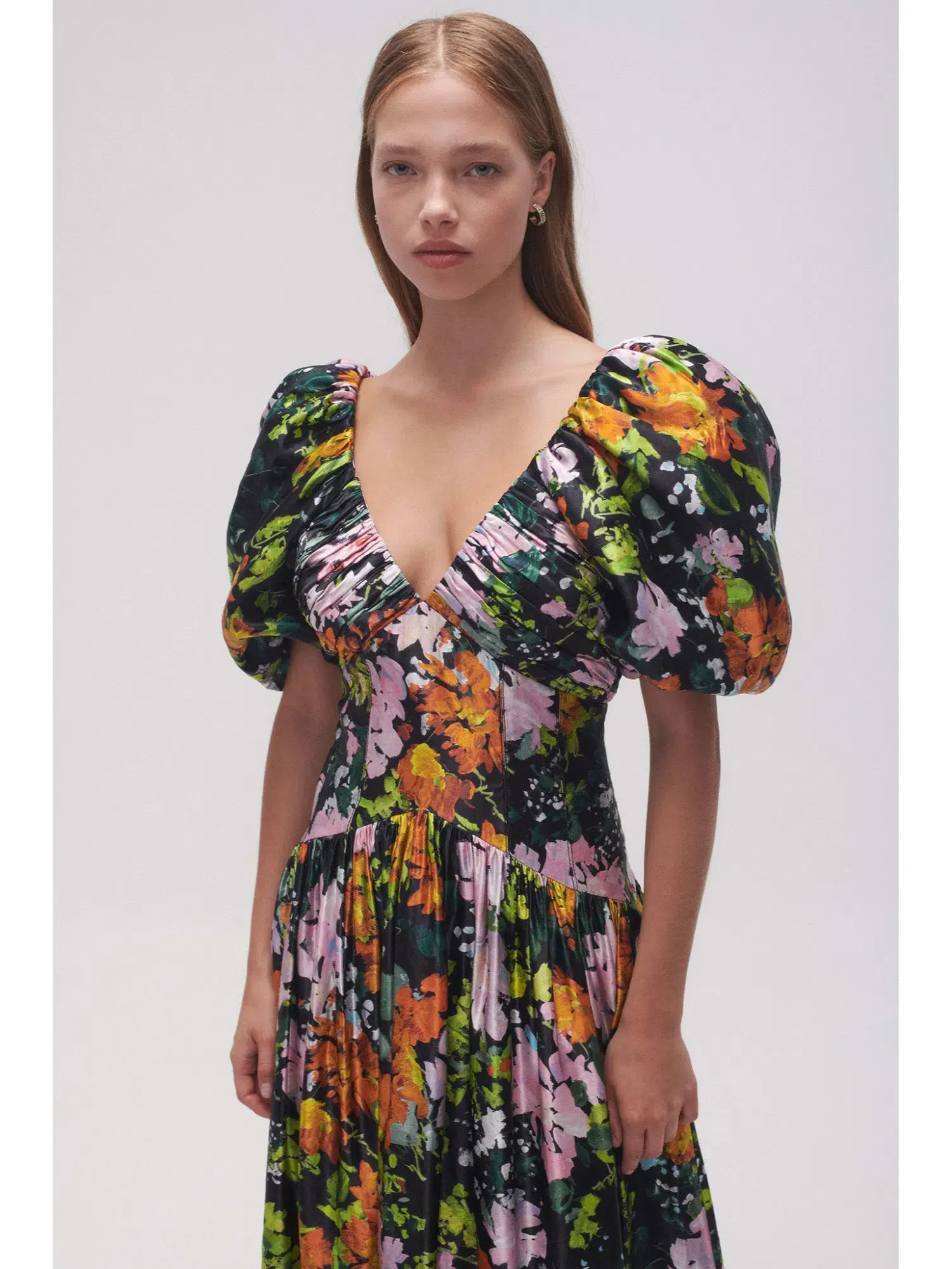 Aje Gabrielle Plunge Midi Dress Midnight Floral Size AU 8  - Image 2