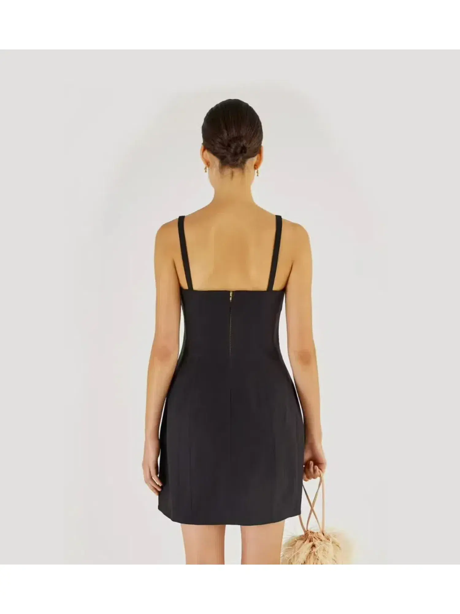Oroton Bodice Detail Mini Dress Black Size AU 8 - Image 3