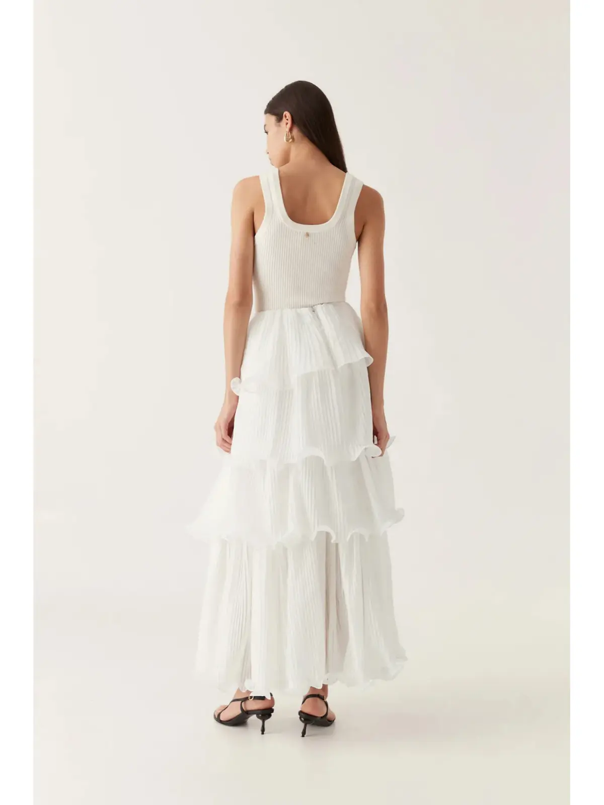 Aje Cosmos Tiered Maxi Skirt In White Size AU 8  - Image 2