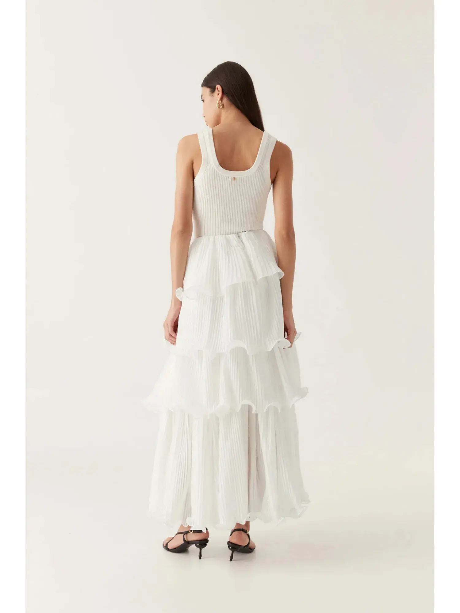 Aje Cosmos Tiered Maxi Skirt In White Size AU 8  - Image 2