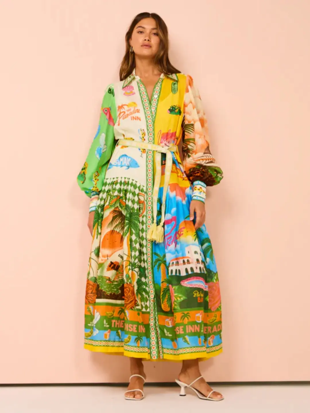 Alemais Paradiso Shirtdress in Multi Size AU 12 for rent on The Volte - main image