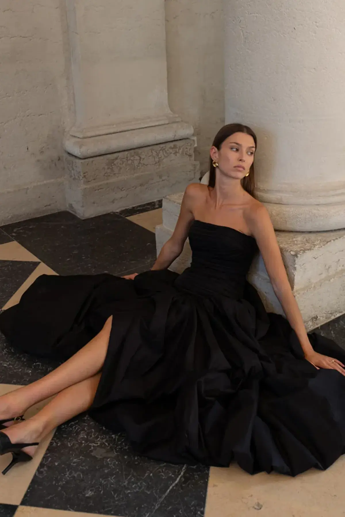 Aje Violette Bubble Hem Maxi Dress Black Size AU 8 - Image 2