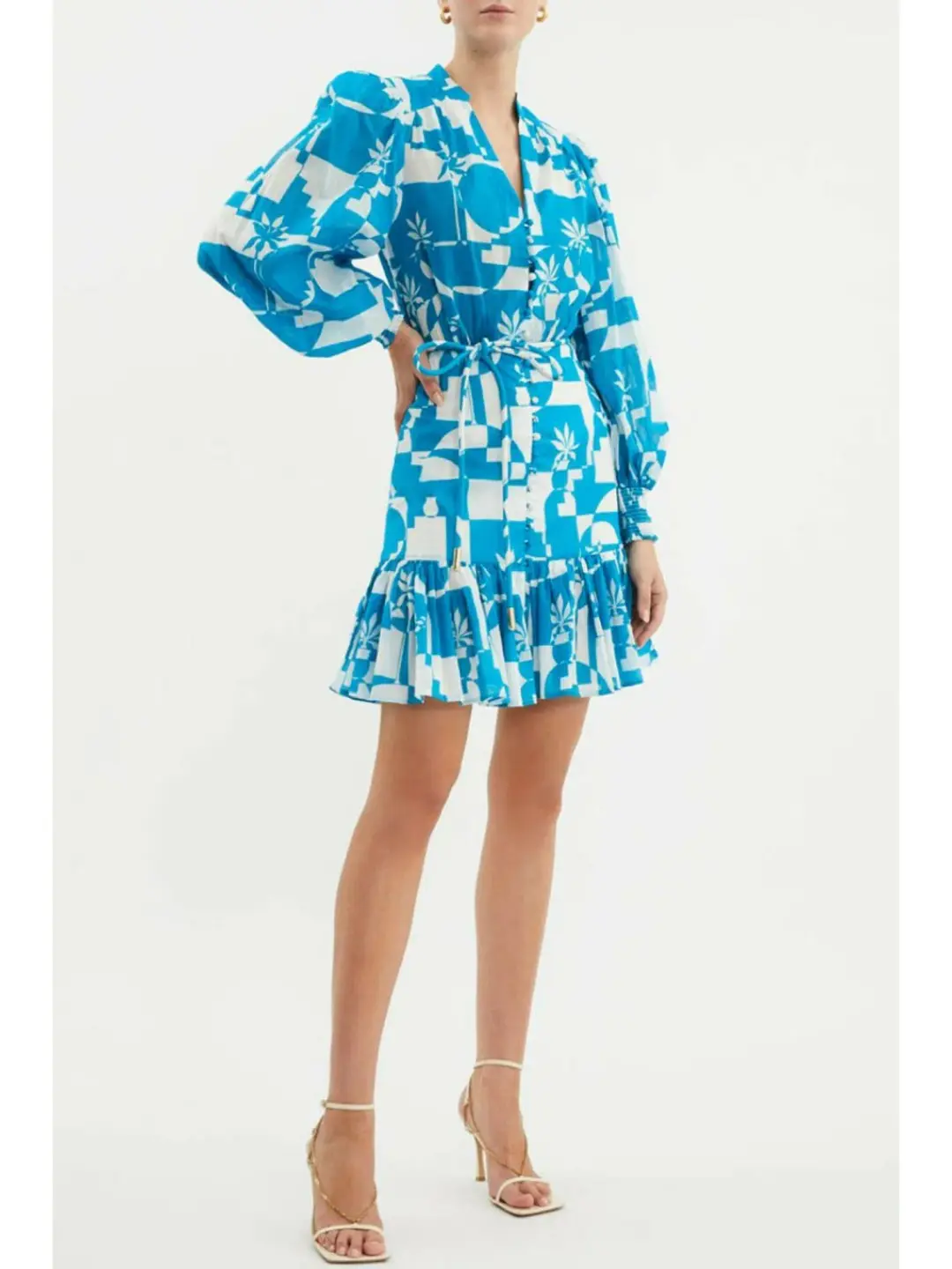 Rebecca Vallance Ibiza Mini Dress Print Size AU 8 for rent on The Volte - main image