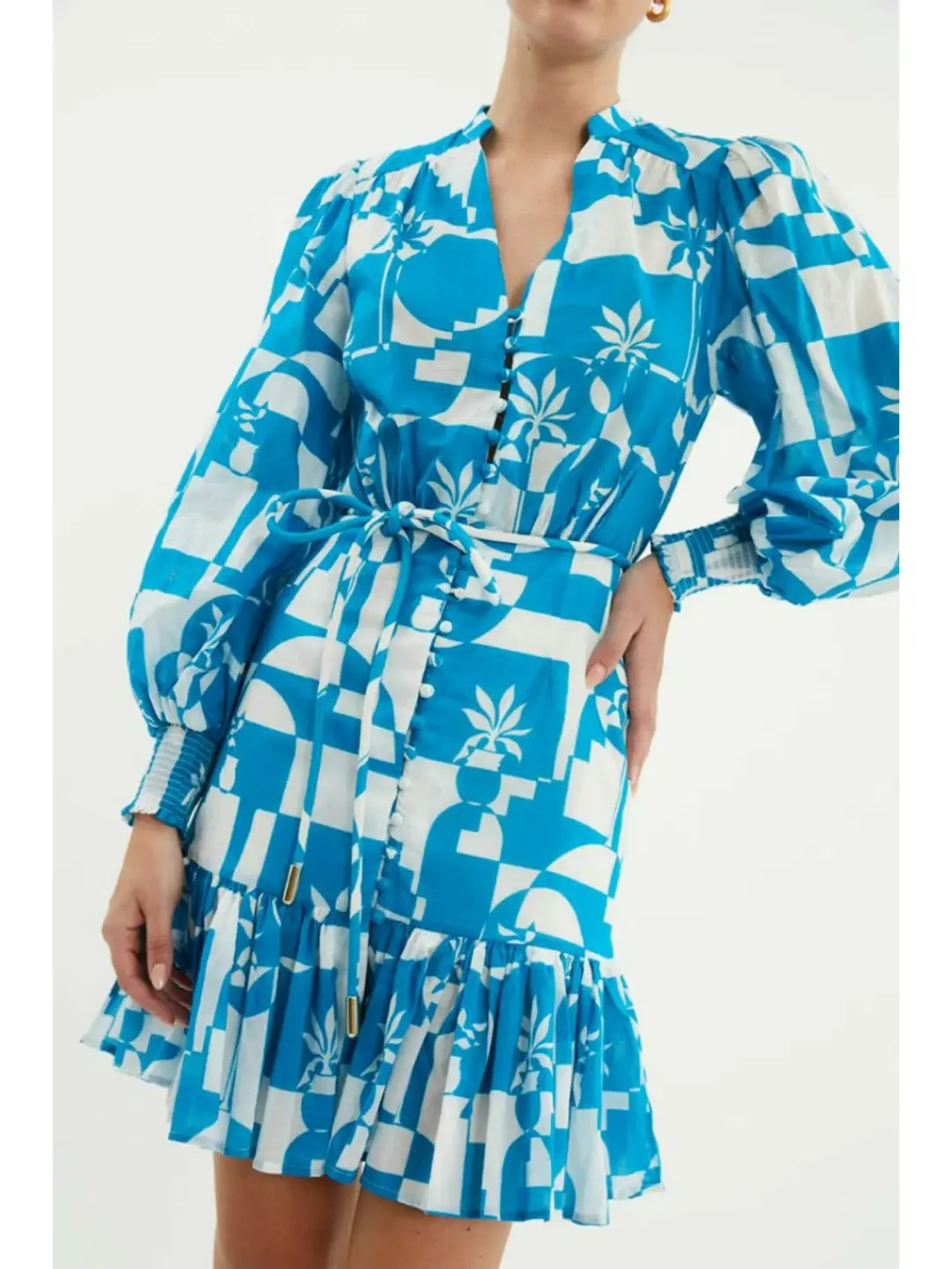 Rebecca Vallance Ibiza Mini Dress Print Size AU 8 for rent on The Volte - main image