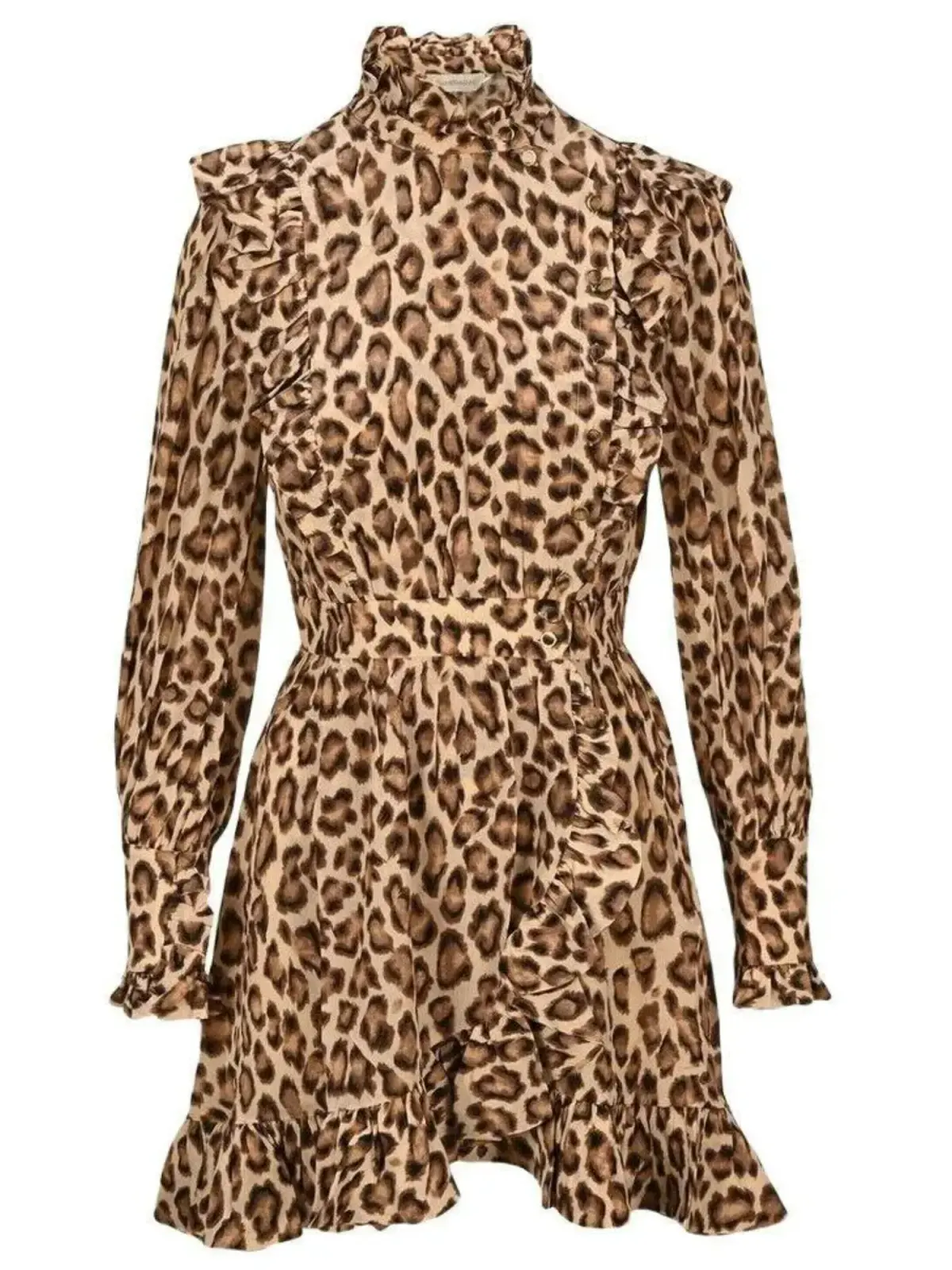 Zimmermann Lucky Frill Mini Dress in Leopard Print Size 1 / AU 10 - Image 3