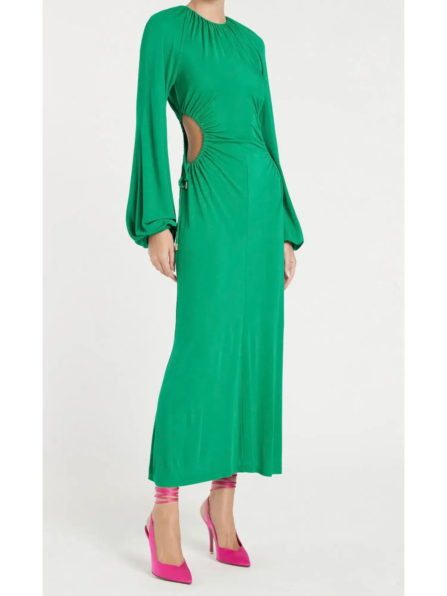 Rebecca Vallance Edie Cut Out Midi Dress in Green Size AU 8 - Image 2