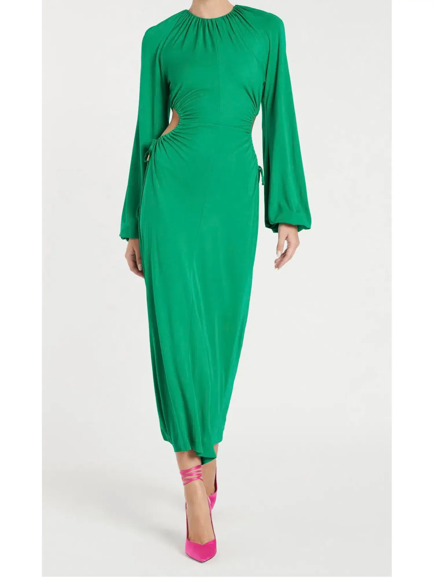 Rebecca Vallance Edie Cut Out Midi Dress in Green Size AU 8 - Image 1