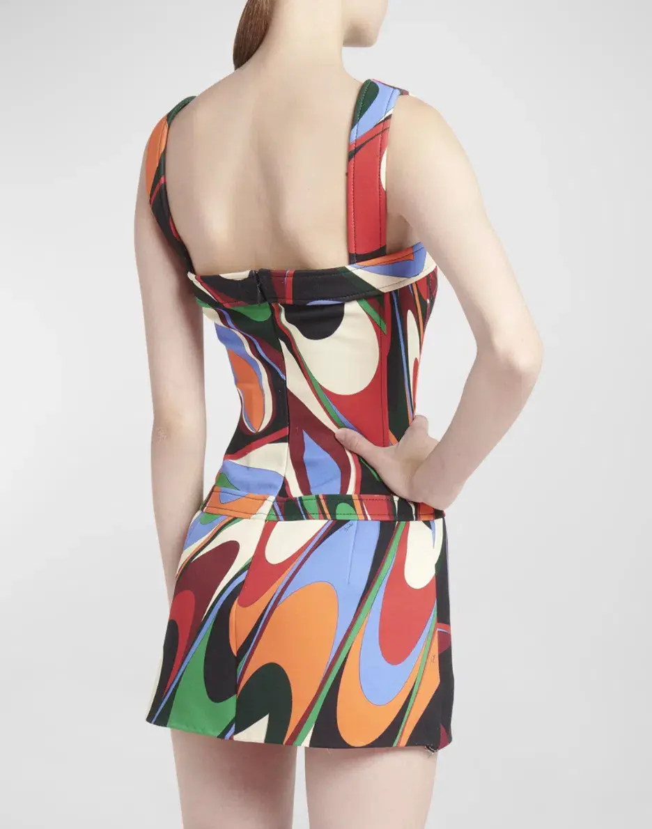 Emilio Pucci Onde Mini Dress Multi Size 8 - Image 5