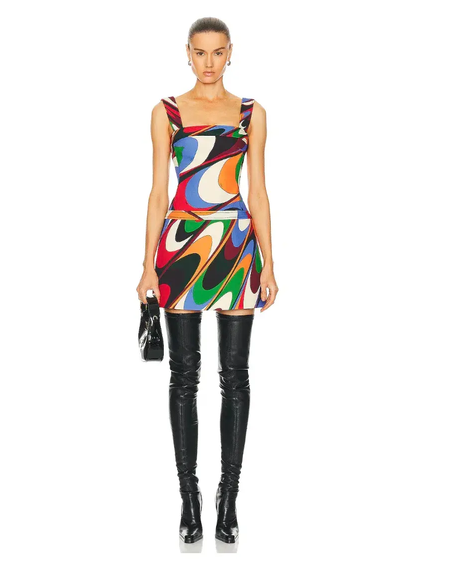 Emilio Pucci Onde Mini Dress Multi Size 8 - Image 3