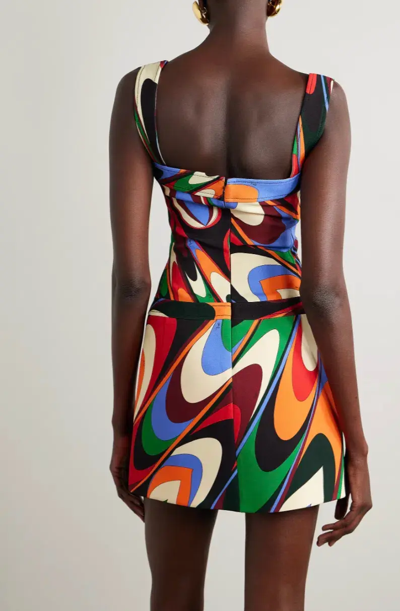Emilio Pucci Onde Mini Dress Multi Size 8 - Image 2