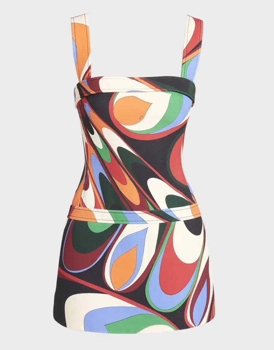Emilio Pucci Onde Mini Dress Multi Size 8 - Image 10