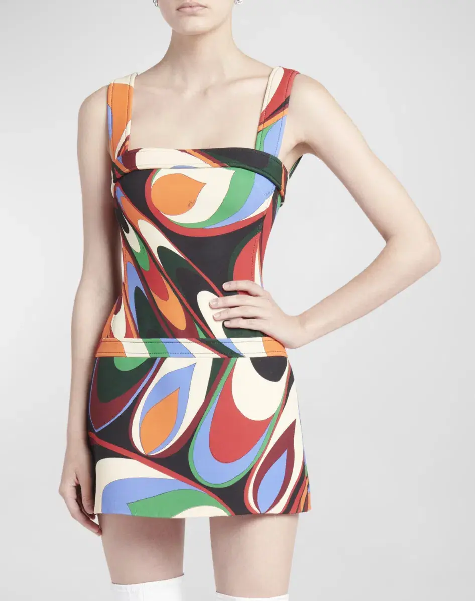 Emilio Pucci Onde Mini Dress Multi Size 8 - Image 4