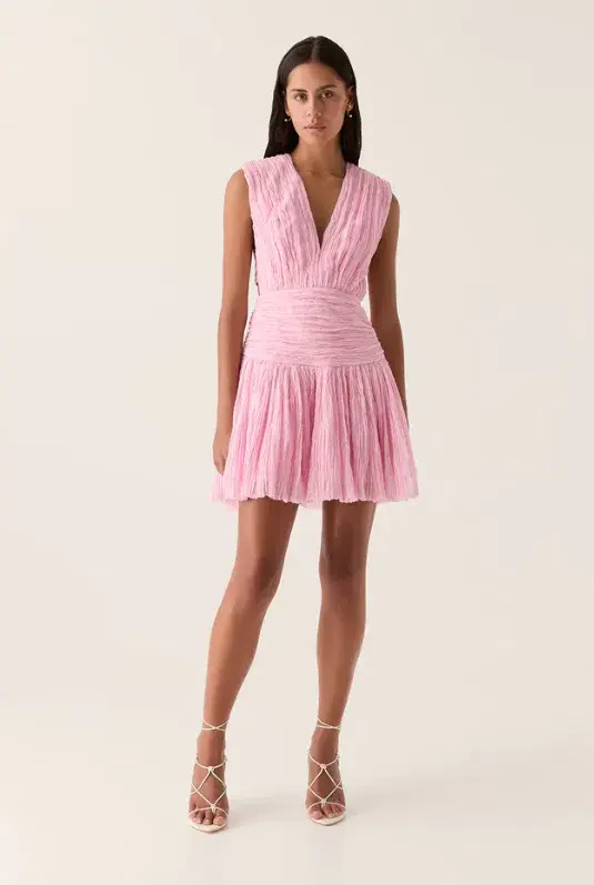 Aje Escapist Mini Dress Flash Pink Size 12 - Image 1