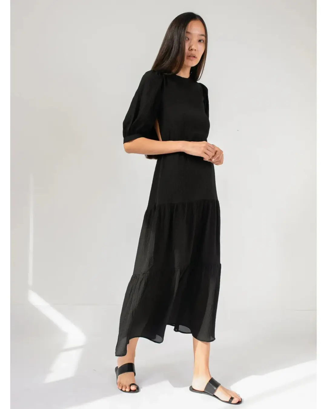 Sir The Label Indre Open Back Midi Dress Black Size 1 / AU 8 for rent on The Volte - main image