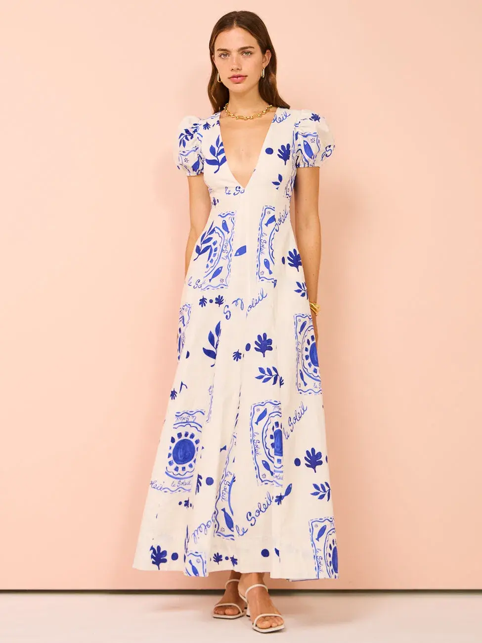 By Nicola Wavy Maxi Dress in Le Soleil Size 14 - Image 1