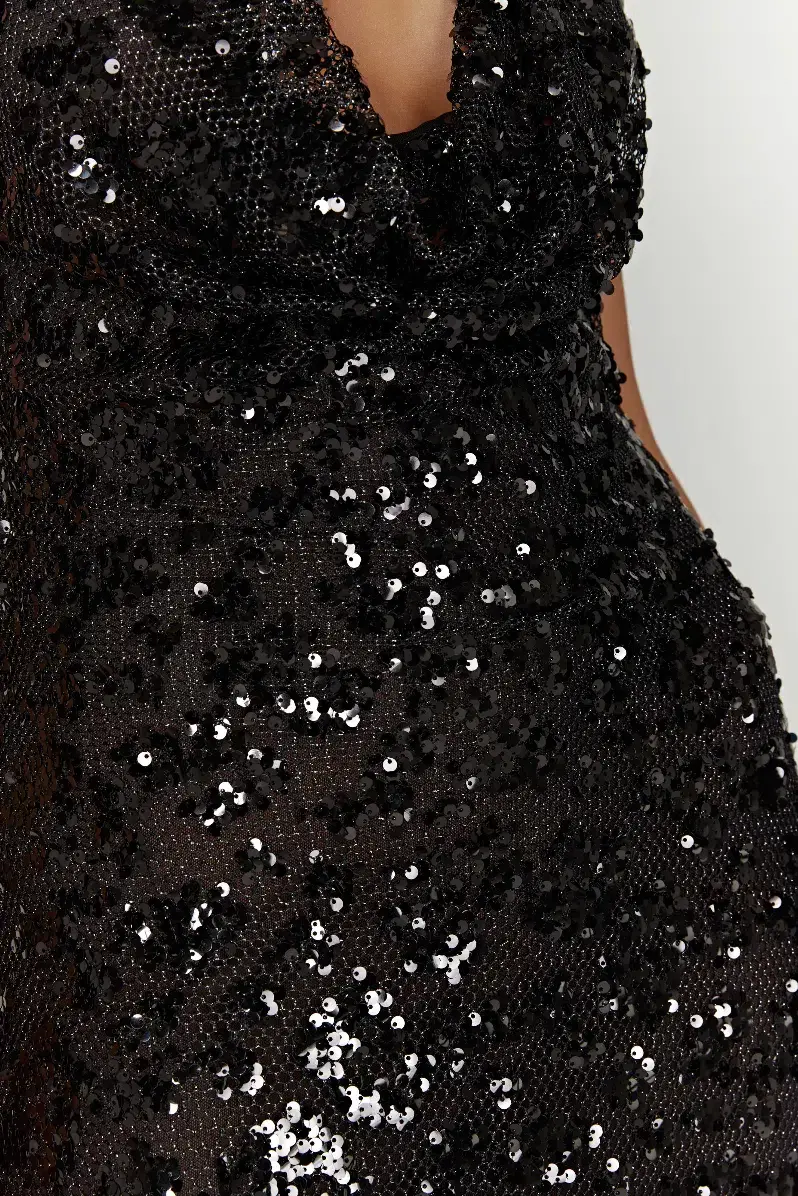 Meshki Nicola Maxi Dress Black Sequin Size S / AU 8 - Image 9